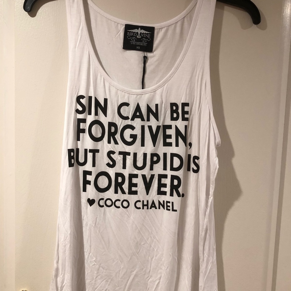 Coco CHANEL quote on a beautifully soft tank